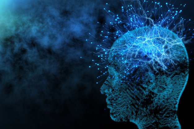 futuristisches Bild mit Kopf als Symbol für KI