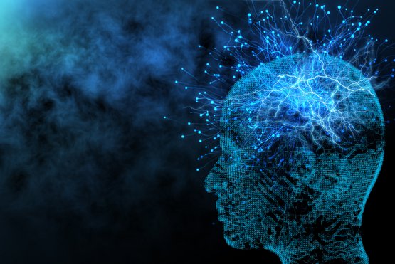 futuristisches Bild mit Kopf als Symbol für KI